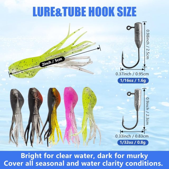 BTI-05D-099 Crappie Jigs Kit with Tube Baits