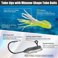 BTI-05D-099 Crappie Jigs Kit with Tube Baits