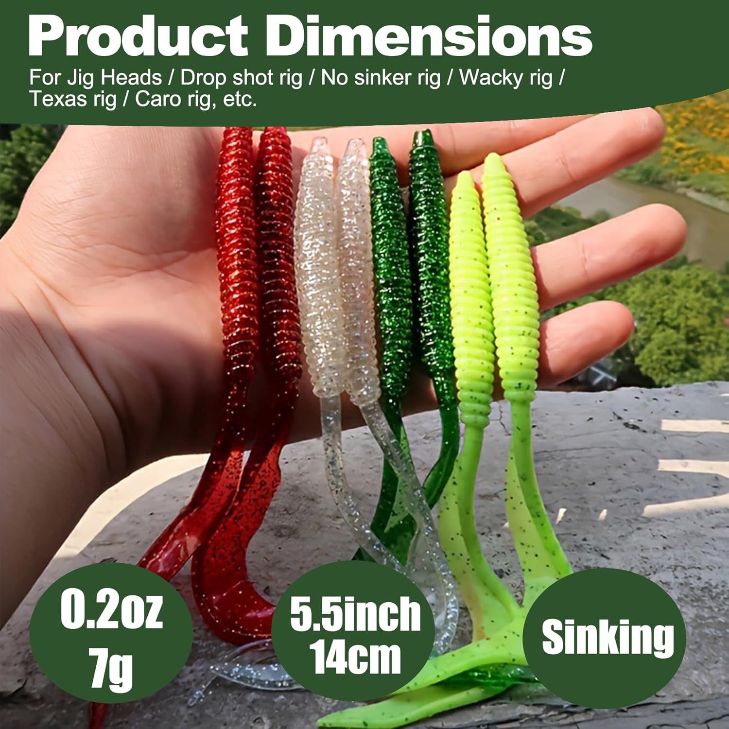 BTI-05D-100 Saltwater Large Curly Tail Worms