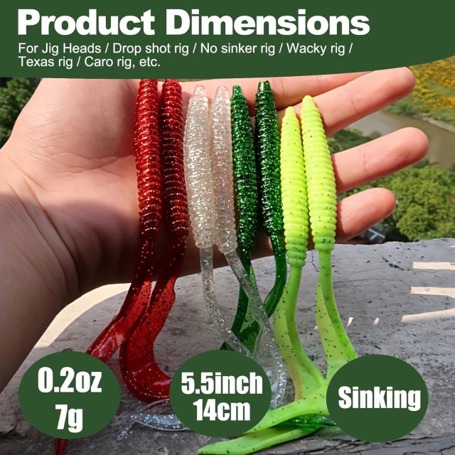 BTI-05D-100 Saltwater Large Curly Tail Worms