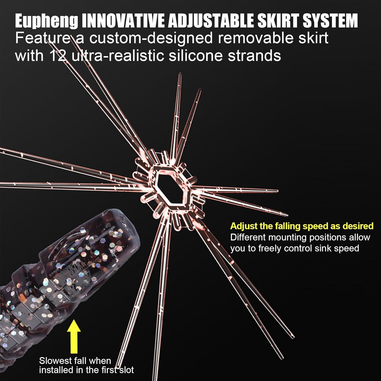 BTI-05D-106 Pin Tail Worms with Adjustable Skirt