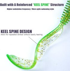 BTI-05D-107 Curly Tail Worms with Adjustable Skirt