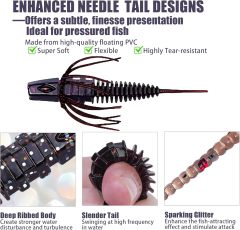 BTI-05D-106 Pin Tail Worms with Adjustable Skirt