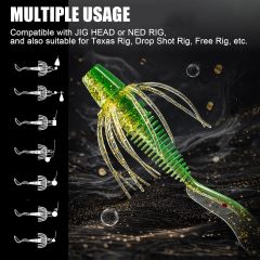 BTI-05D-107 Curly Tail Worms with Adjustable Skirt