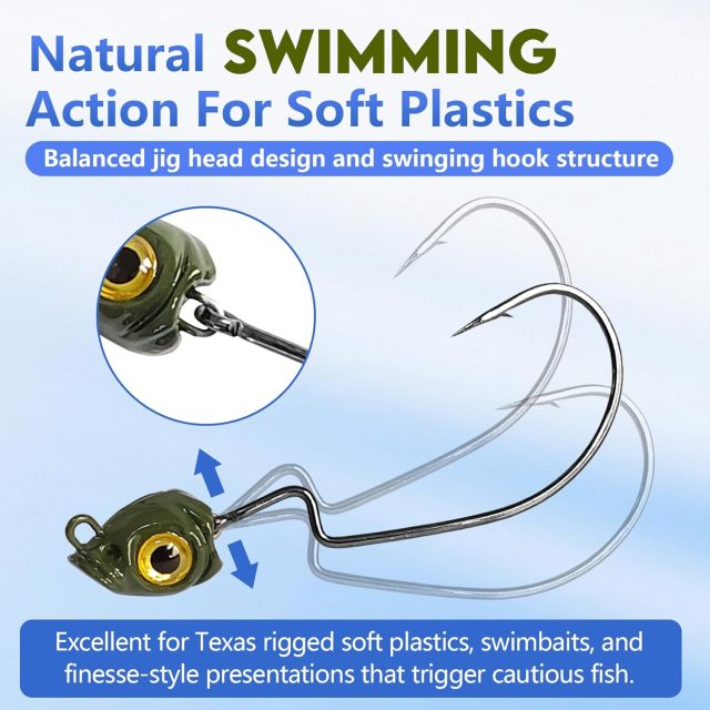 BTI-08B-429 Painted Fish Eye Swimbait Jig Heads