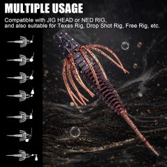 BTI-05D-106 Pin Tail Worms with Adjustable Skirt