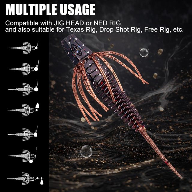 BTI-05D-106 Pin Tail Worms with Adjustable Skirt