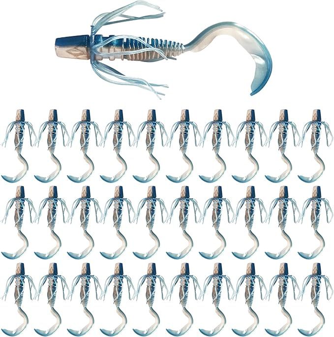 BTI-05D-107 Curly Tail Worms with Adjustable Skirt