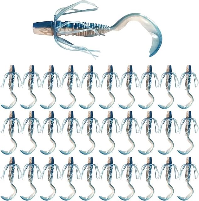 BTI-05D-107 Curly Tail Worms with Adjustable Skirt