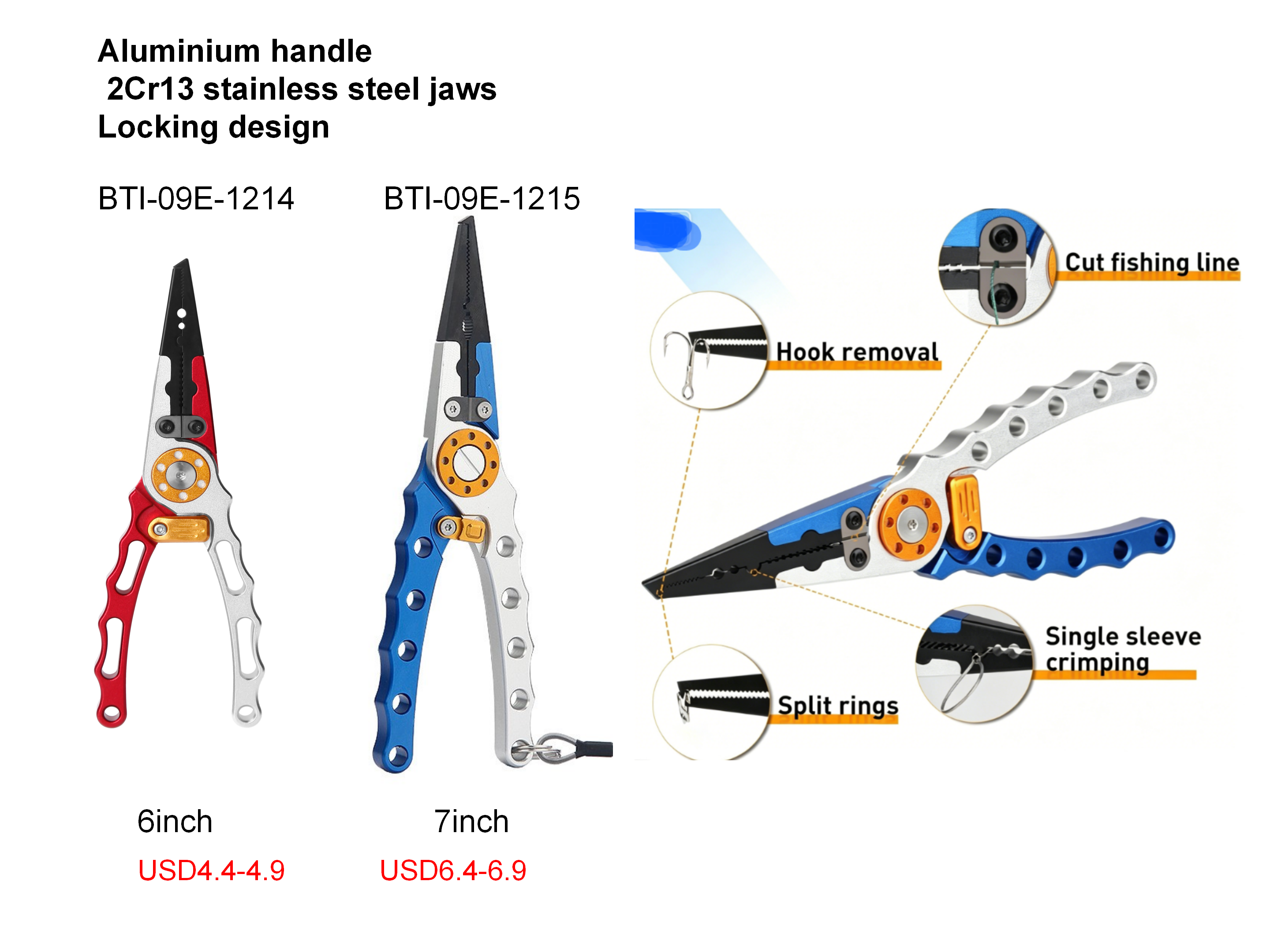 BTI-09E-1214  BTI-09E-1215 Aluminium Pliers