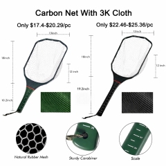 03A-CBLB06/CBLB07 Light Weight Square Head Carbon Fiber Landing Net With 3K Cloth