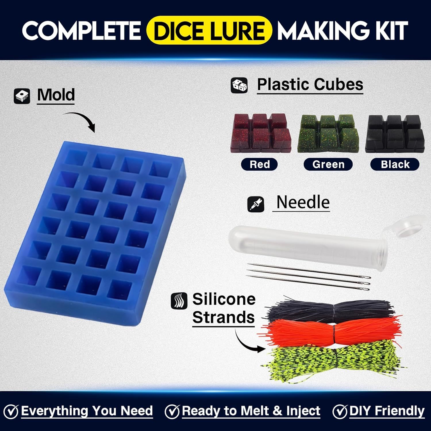 BTI-05D-108 Dice Fishing Lure Mold Kit