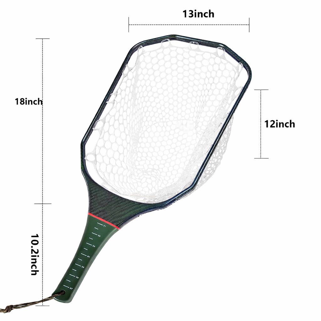 03A-CBLB06/CBLB07 Light Weight Square Head Carbon Fiber Landing Net With 3K Cloth