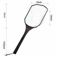 03A-CBLB06/CBLB07 Light Weight Square Head Carbon Fiber Landing Net With 3K Cloth