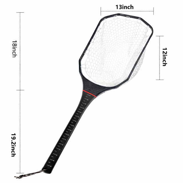 03A-CBLB06/CBLB07 Light Weight Square Head Carbon Fiber Landing Net With 3K Cloth