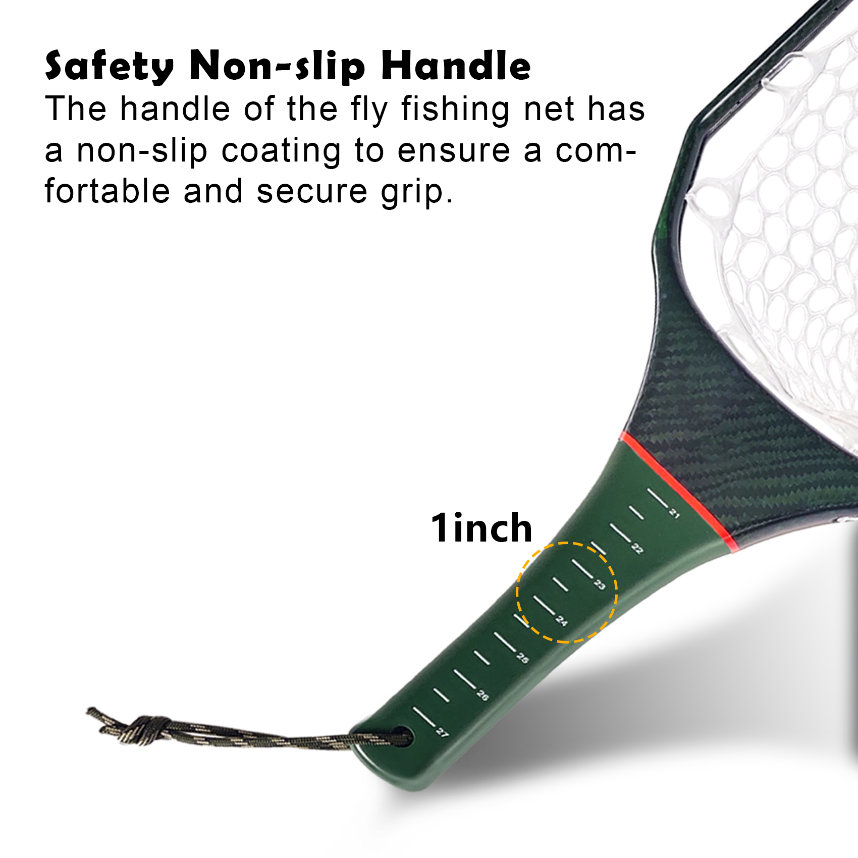 03A-CBLB06/CBLB07 Light Weight Square Head Carbon Fiber Landing Net With 3K Cloth