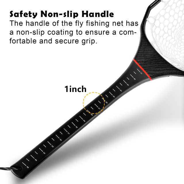 03A-CBLB06/CBLB07 Light Weight Square Head Carbon Fiber Landing Net With 3K Cloth