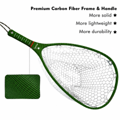 03A-CBLB04/CBLB05 Light Weight Carbon Fiber Landing Net With 3K Cloth