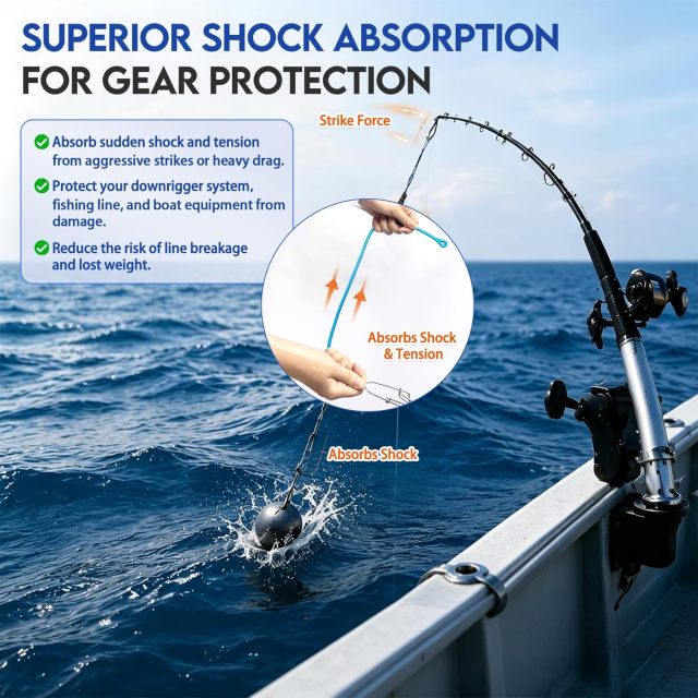 BTI-12D-008 Downrigger Weight Snubber with Ball Bearing Swivel and Snap
