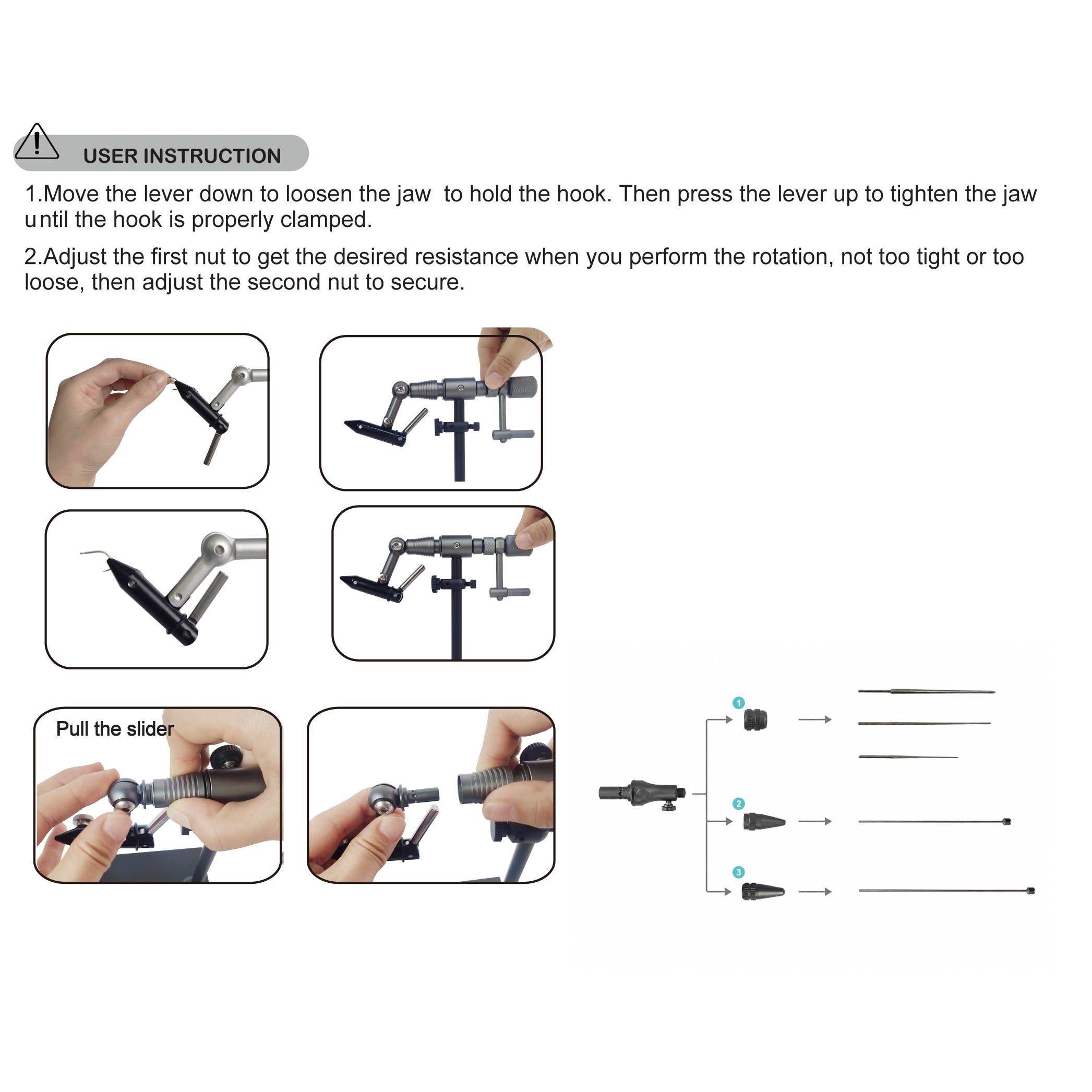 BTI-09E-N101 Transformer Fly Tying Vise with Interchangeable Jaws