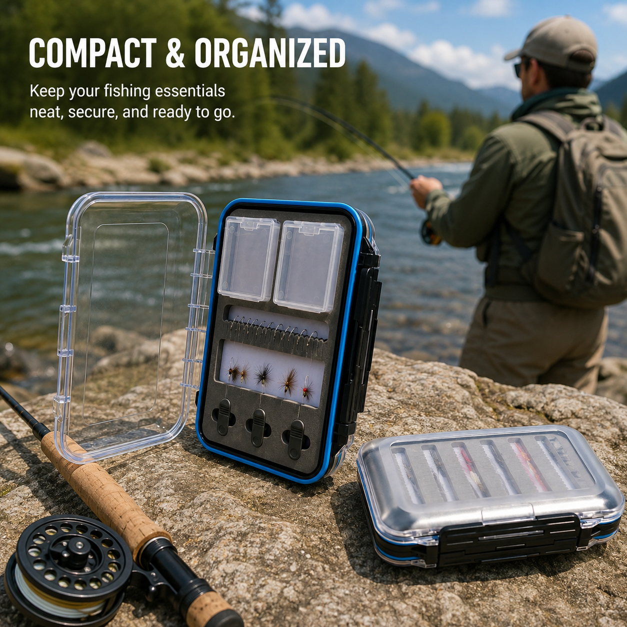 09A-H18M-X New Double-Sided Waterproof Fly Box With One Side X Foam