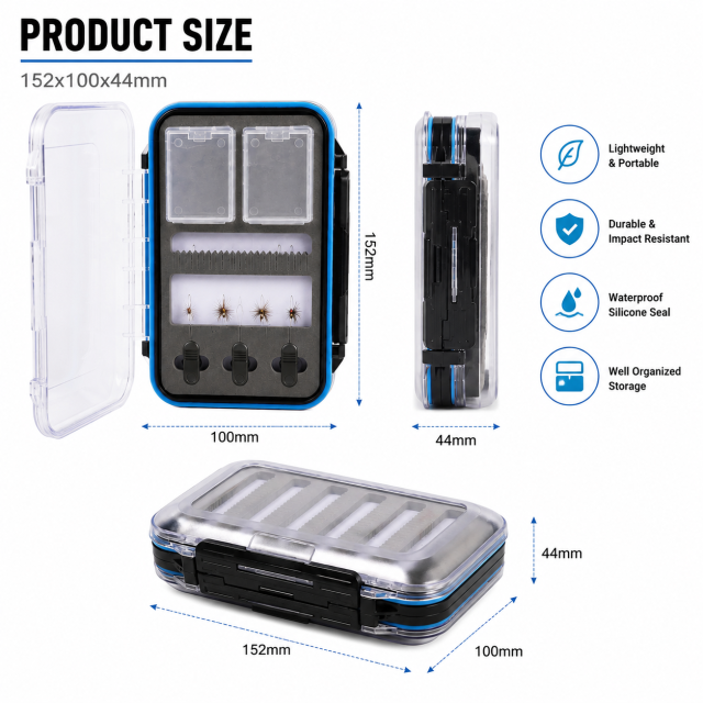 09A-H18M-X New Double-Sided Waterproof Fly Box With One Side X Foam
