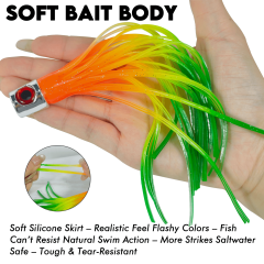 6.3in Skirted Octopus Lures Soft Skirts with Plastic Head