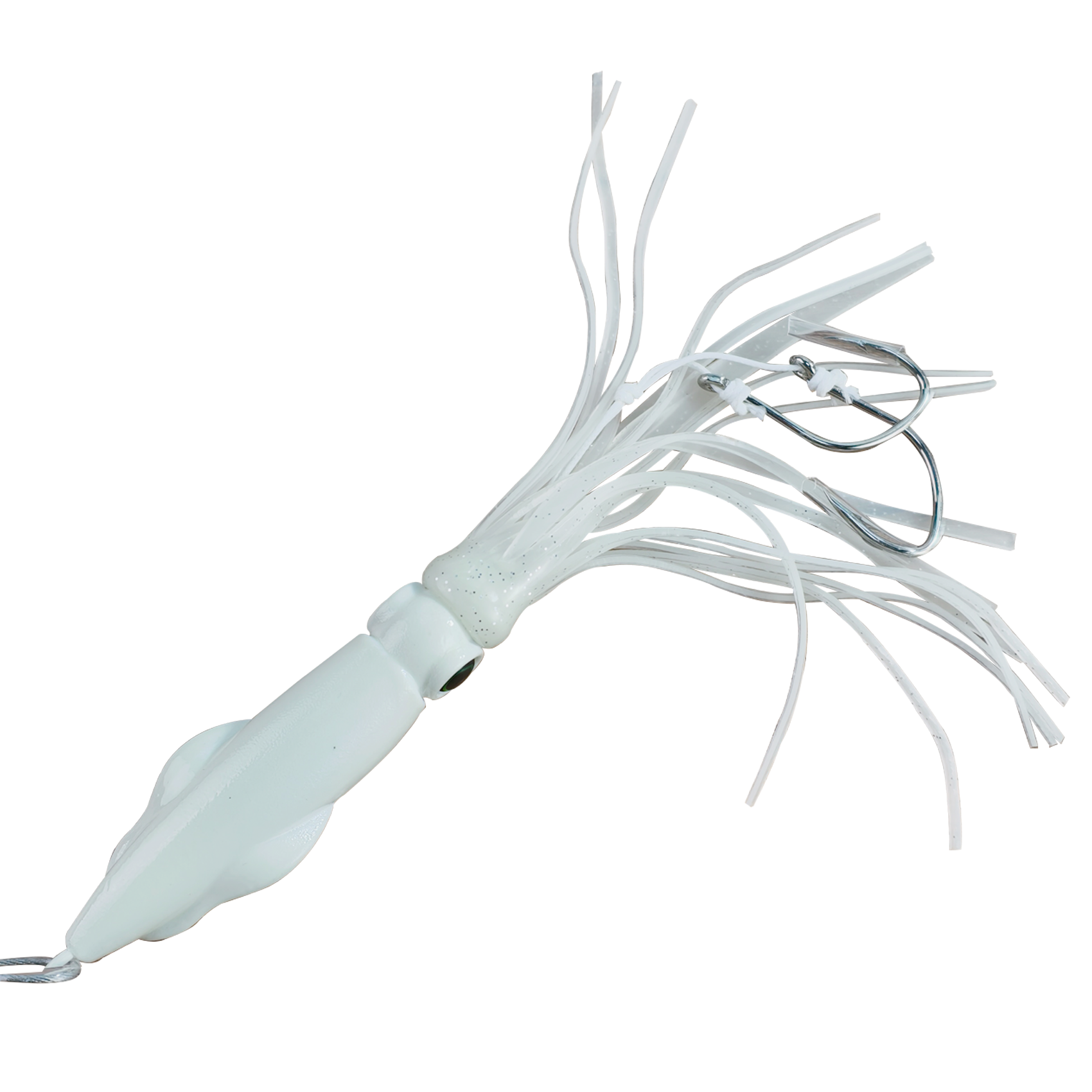 Luminous Metal Head Squid Skirt Jig with Wire Leader