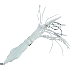 Luminous Metal Head Squid Skirt Jig with Wire Leader
