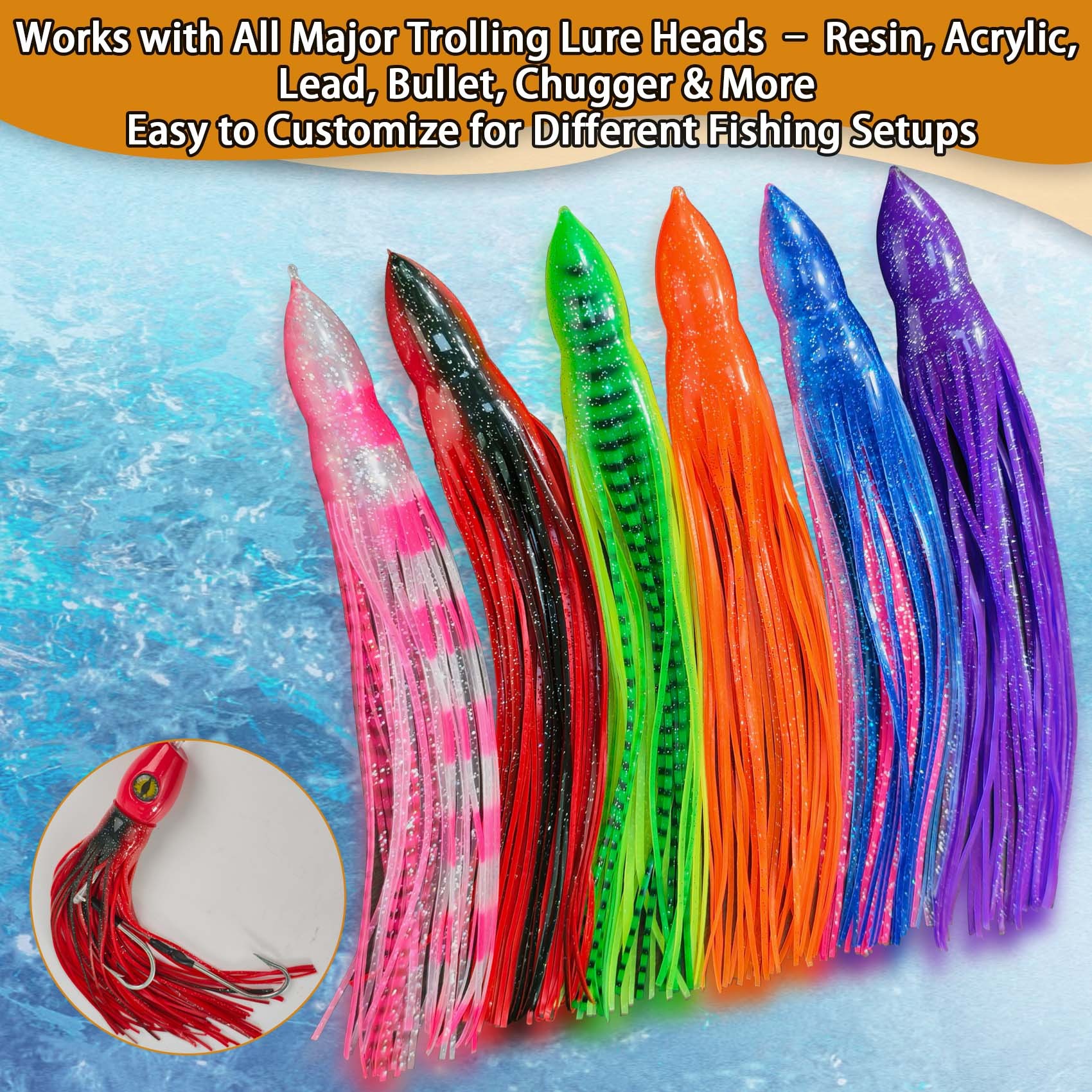 Replacement Silicone Skirt for Trolling Lures