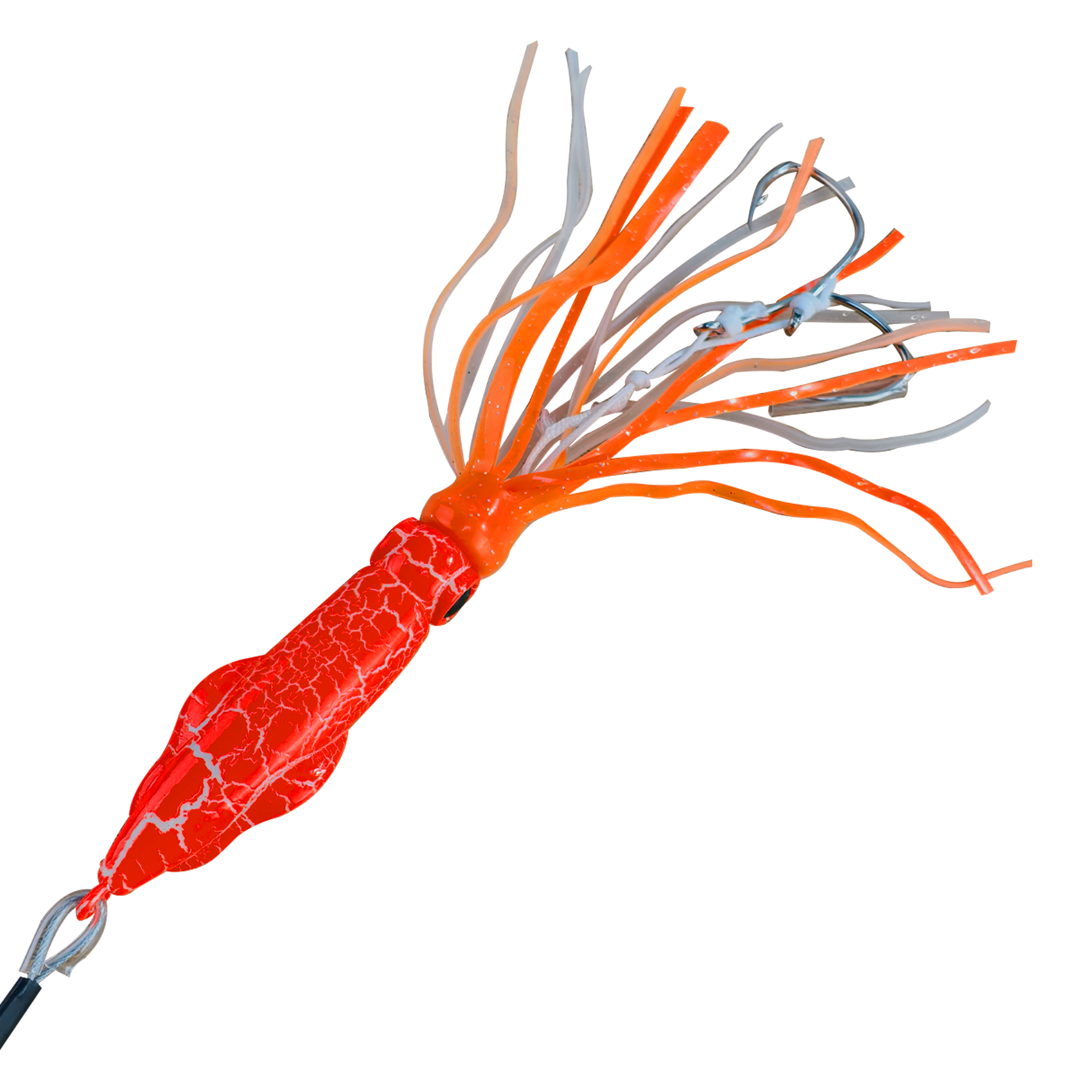 Luminous Metal Head Squid Skirt Jig with Wire Leader