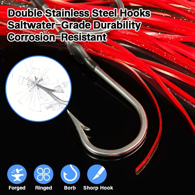 14 Inch 35.5cm Slant Head Resin Trolling Lure with Silicone Skirt