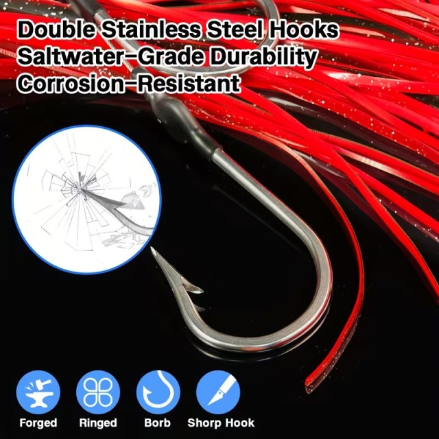 14 Inch 35.5cm Slant Head Resin Trolling Lure with Silicone Skirt