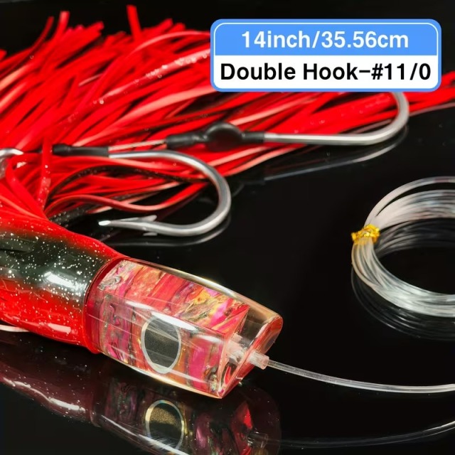 14 Inch 35.5cm Slant Head Resin Trolling Lure with Silicone Skirt