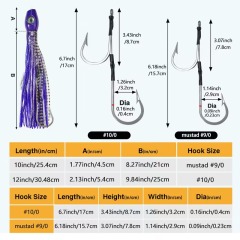 10/12 Inch Slant Head Resin Trolling Lure with Silicone Skirt