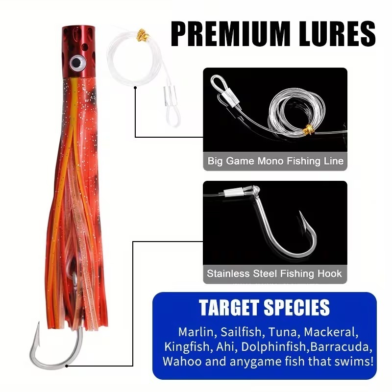 7.5 Inch 19cm Aluminum Head Offshore Trolling Lure