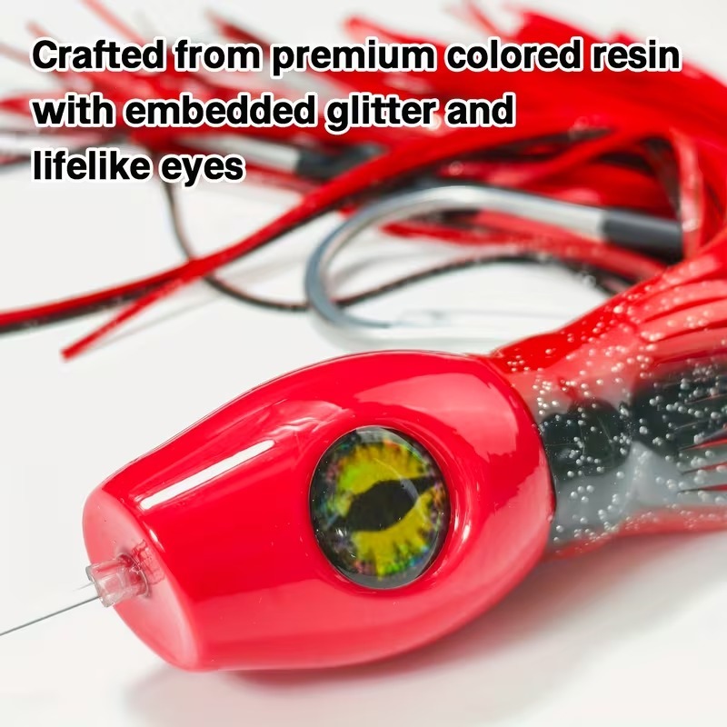 10/12 Inch Slant Head Resin Trolling Lure with Silicone Skirt