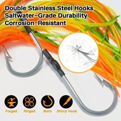 10/12 Inch Slant Head Resin Trolling Lure with Silicone Skirt