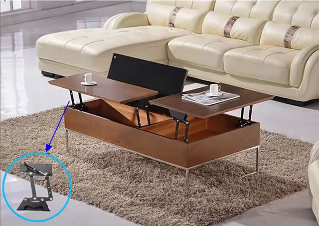 A0102004 New Table Lifting Mechanisms Spring Hinge Set Pneumatic Extending Table Mechanisms Lift Top Coffee Table Mechanism WT01-04