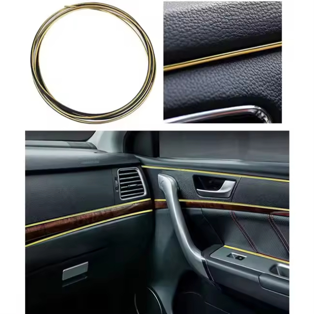 A0104008(Special Series) Special-shaped Metallic Chrome Silver P Shaped Plastic Piping Cord PVC Edge Banding Trim For Sofa Decoration