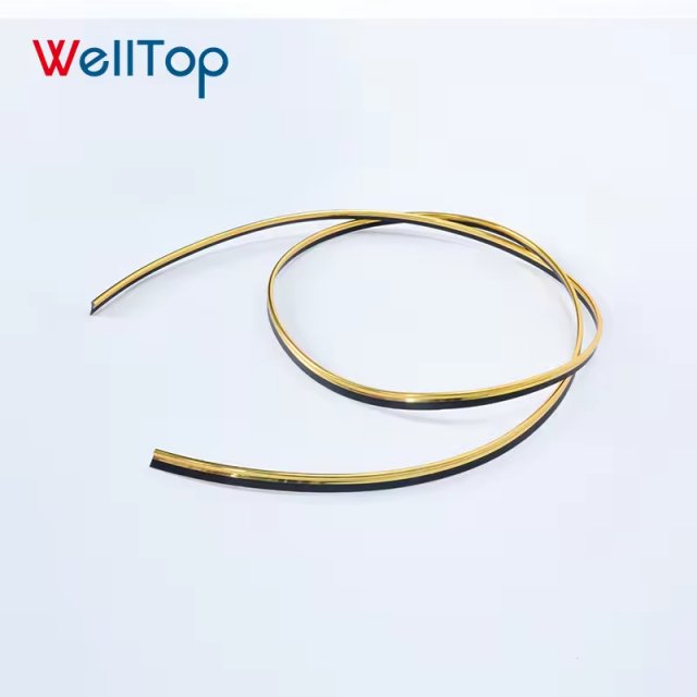 A0104008(Special Series) Special-shaped Metallic Chrome Silver P Shaped Plastic Piping Cord PVC Edge Banding Trim For Sofa Decoration