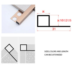 A0104019 China Factory Decorative Protection Aluminum Profiles Ceramic Gold Banding Trim Square Shape Tile Edge Strip,A0104019 China Factory Decorative Protection Aluminum Profiles Ceramic Gold Banding Trim Square Shape Tile Edge Strip,veitop hardware