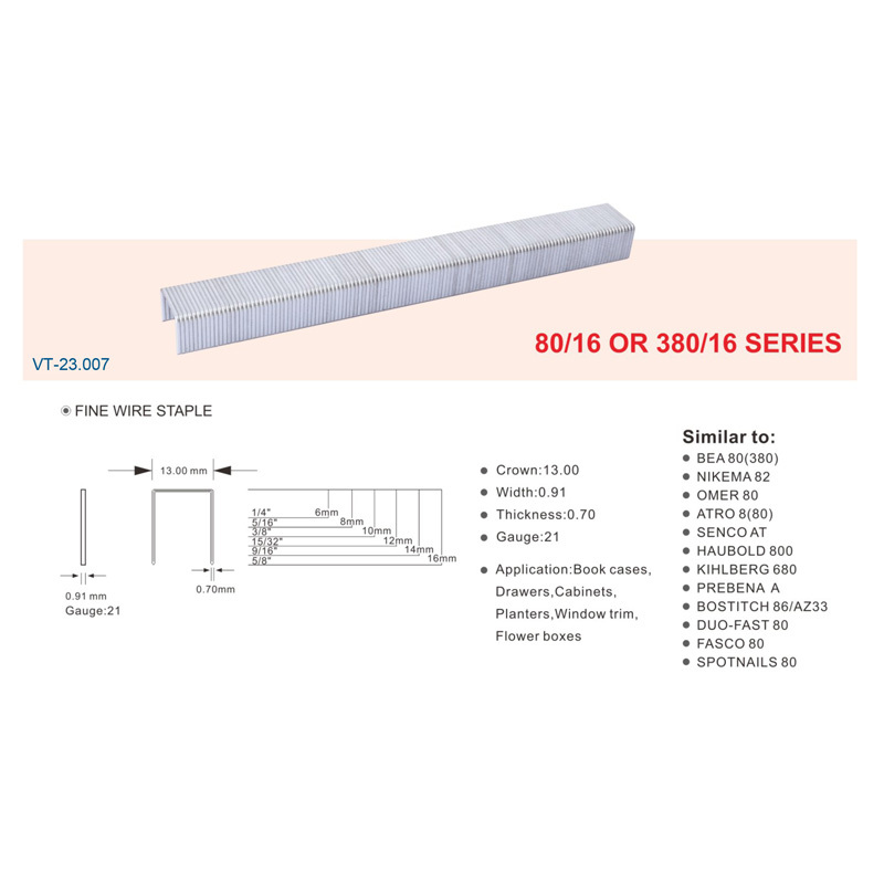A0105005 Industry-Standard Furniture Pneumatic Gun Nails: Reliable Metal Wire Staples for Woodworking Projects,A0105005 Industry-Standard Furniture Pneumatic Gun Nails: Reliable Metal Wire Staples for Woodworking Projects,veitop hardware
