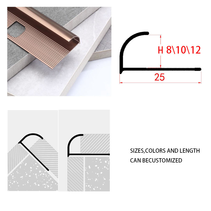 A0104015 Round Shaped Decor Metal Trim Wall Decorative Curved Strip Aluminium Edge Corner Tile Trims,A0104015 Round Shaped Decor Metal Trim Wall Decorative Curved Strip Aluminium Edge Corner Tile Trims,veitop hardware