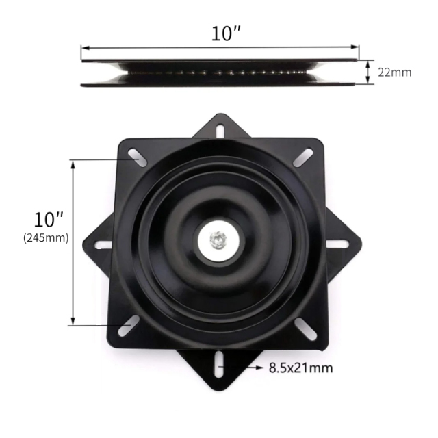A0110001 Seat Swivel Coated Mount Base Heavy Duty DIY Table Chair Barstool Project 360 Degree