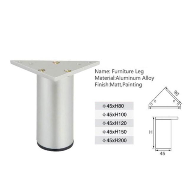 A0304024 Aluminum Alloy Adjustable Bed Legs Square Triangle Sofa Footstool Furniture Accessories Folding Cabinet Legs