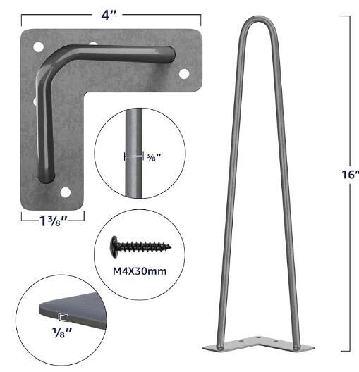 A0306001 Heavy Duty Hairpin Furniture Legs, Metal Home DIY Projects for Nightstand, Coffee Table, Desk, etc,A0306001 Heavy Duty Hairpin Furniture Legs, Metal Home DIY Projects for Nightstand, Coffee Table, Desk, etc,veitop hardware