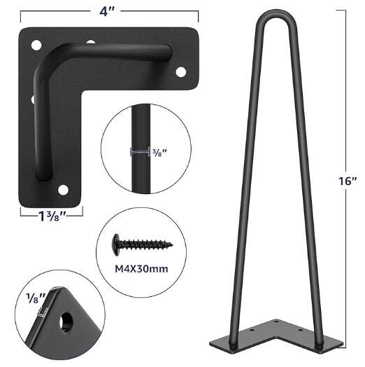 A0306001 Heavy Duty Hairpin Furniture Legs, Metal Home DIY Projects for Nightstand, Coffee Table, Desk, etc,A0306001 Heavy Duty Hairpin Furniture Legs, Metal Home DIY Projects for Nightstand, Coffee Table, Desk, etc,veitop hardware