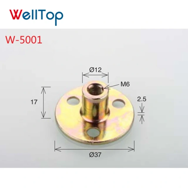 A0207005 China Factory Yellow Zinc Alloy Three-hole Iron Plate Nuts For Furniture Hardware VT-11.080,A0207005 China Factory Yellow Zinc Alloy Three-hole Iron Plate Nuts For Furniture Hardware VT-11.080,veitop hardware