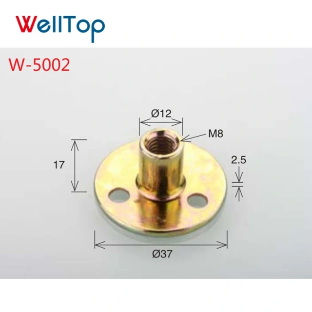 A0207005 China Factory Yellow Zinc Alloy Three-hole Iron Plate Nuts For Furniture Hardware VT-11.080,A0207005 China Factory Yellow Zinc Alloy Three-hole Iron Plate Nuts For Furniture Hardware VT-11.080,veitop hardware